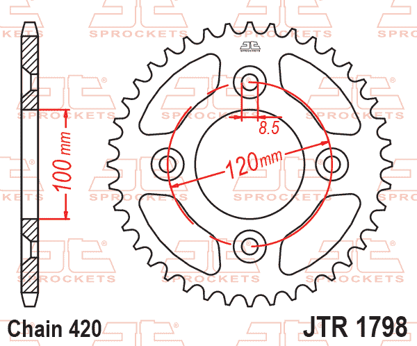 REAR SPROCKET STEEL JTR1798.47 YAMAHA YZ 65 18-24
