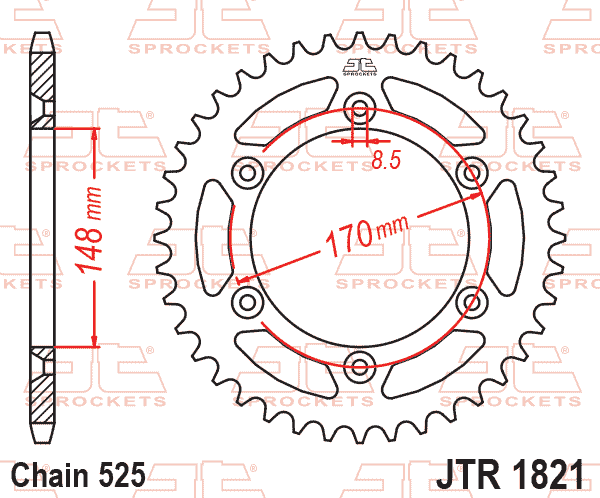 REAR SPROCKET STEEL JTR1821.47