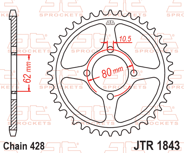 REAR SPROCKET JTR1843.54 JT
