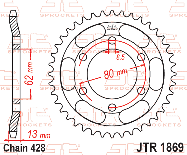 REAR SPROCKET JTR1869.45 JT