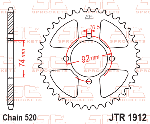 REAR SPROCKET JTR1912.42 JT
