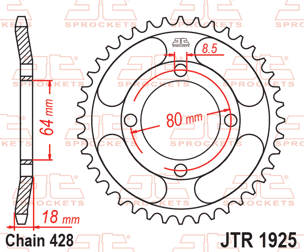 REAR SPROCKET JTR1925.51 JT