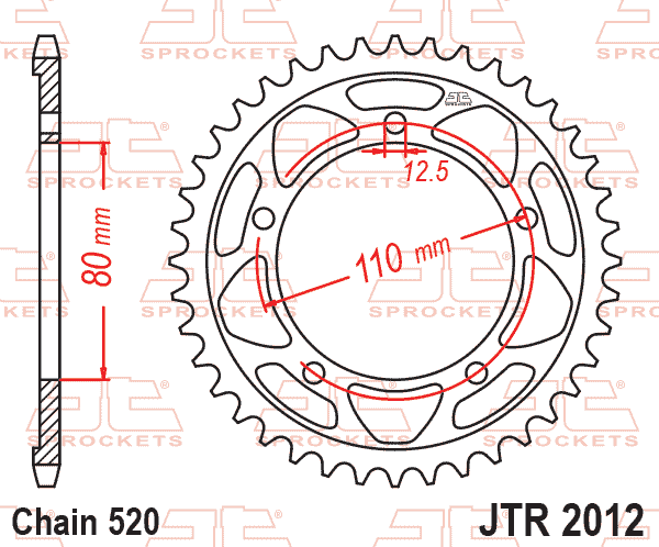 REAR SPROCKET JTR2012.42 JT