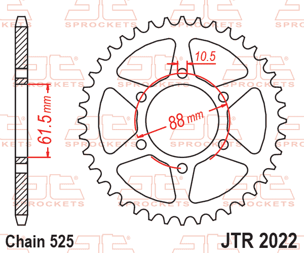 REAR SPROCKET JTR2022.38 JT