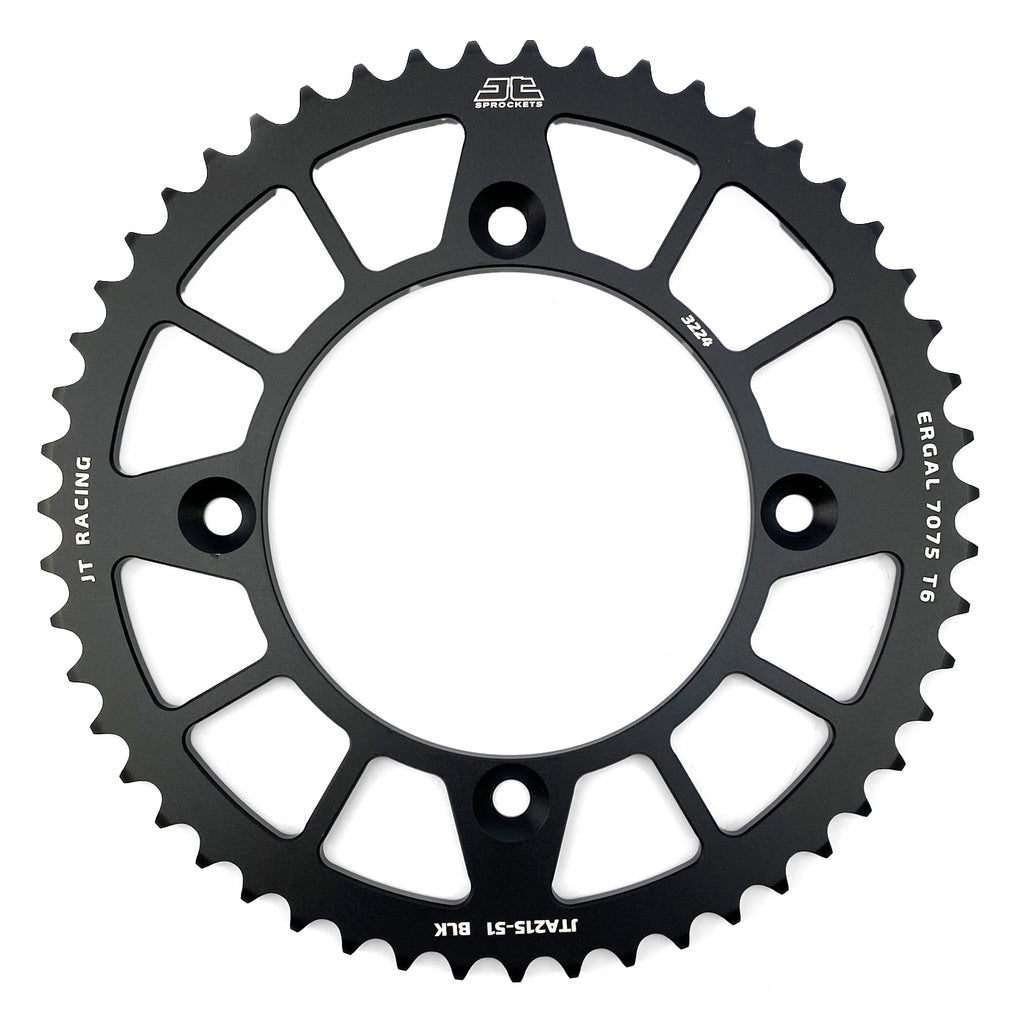 REAR SPROCKET ALLOY BLACK 215, JTA215.48BLK 7075-T6 Aluminium