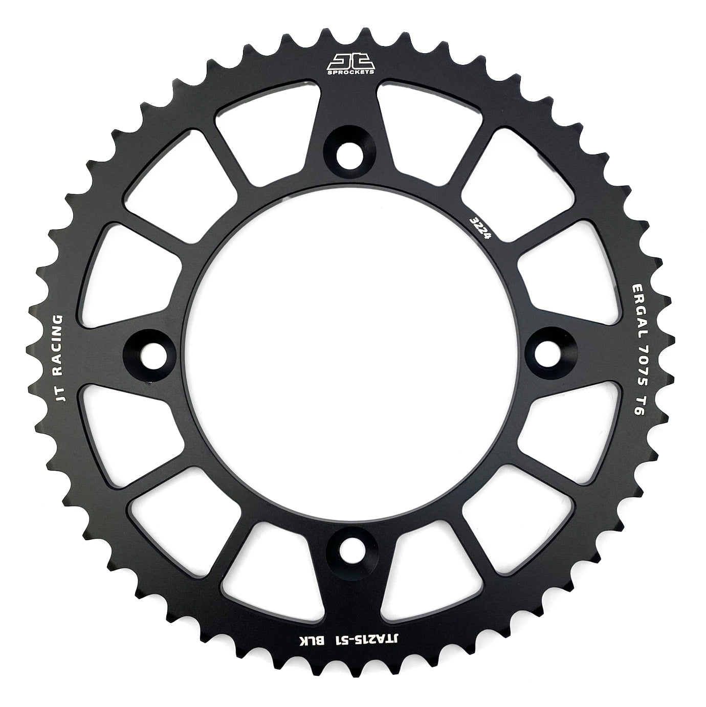REAR SPROCKET ALLOY BLACK 215, JTA215.48BLK 7075-T6 Aluminium