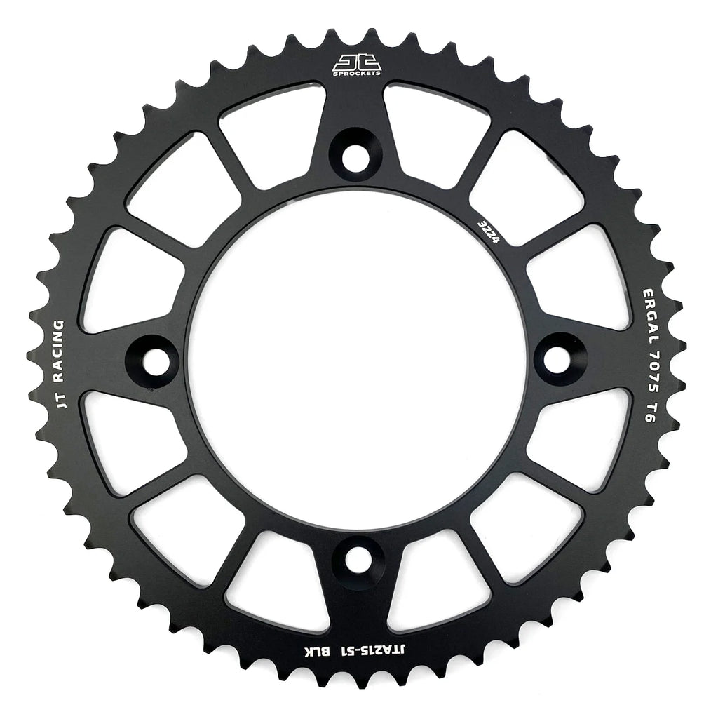 REAR SPROCKET ALLOY BLACK 215, JTA215.49BLK 7075-T6 Aluminium
