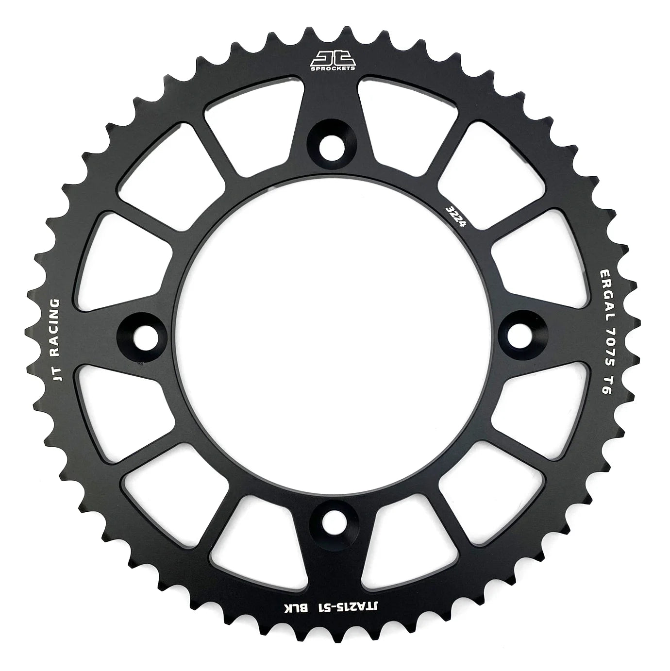 REAR SPROCKET ALLOY BLACK 215, JTA215.49BLK 7075-T6 Aluminium