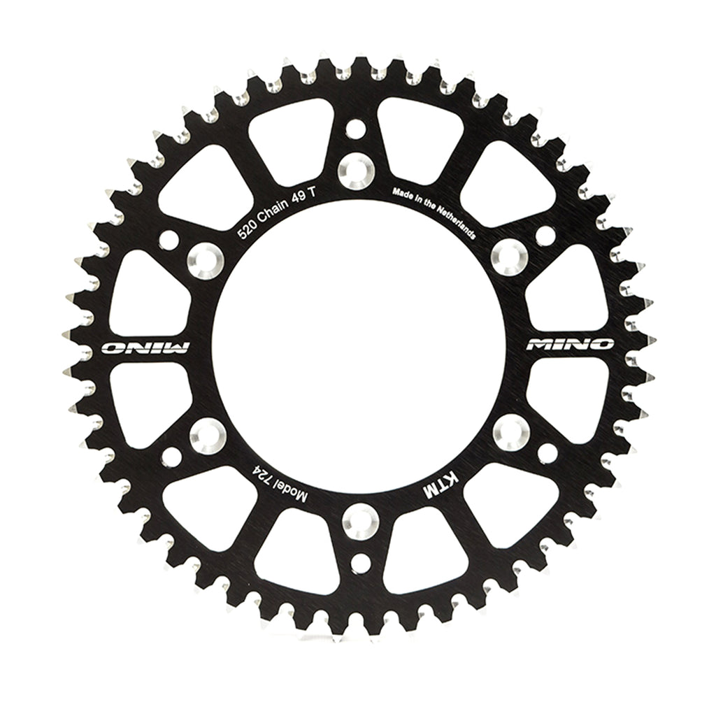MINO REAR SPROCKET ALLOY BLACK 210, 25-554-52 BLACK