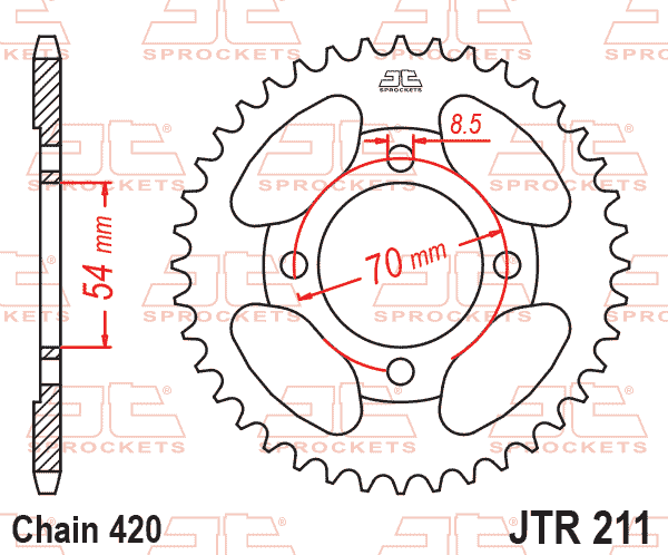 REAR SPROCKET JRR211.39 420