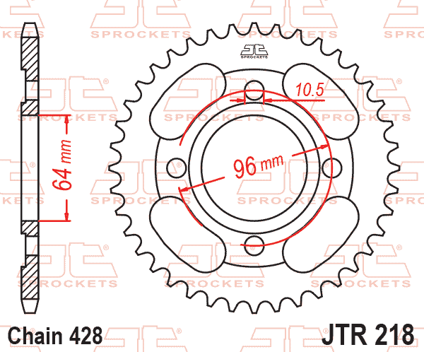 REAR SPROCKET JTR218.44 428