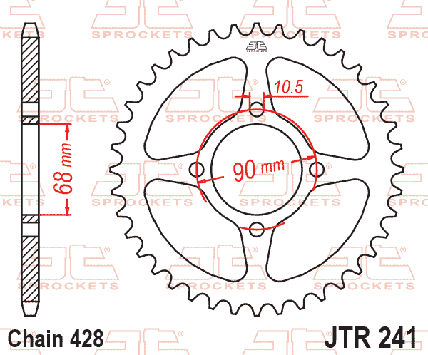 REAR SPROCKET JTR241.53 428