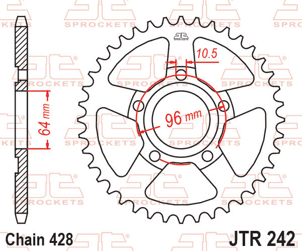 REAR SPROCKET JTR242.53 STEEL