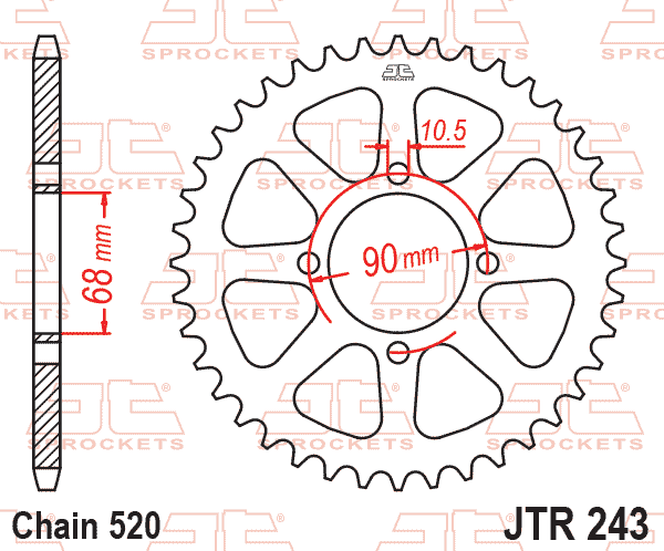REAR SPROCKET JTR243.42 520