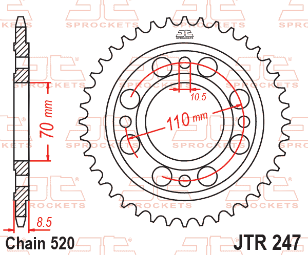REAR SPROCKET JTR247.41 STEEL