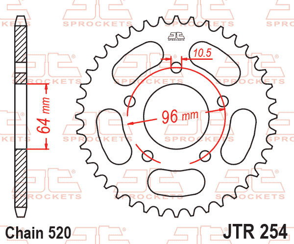 REAR SPROCKET JTR254.43 STEEL