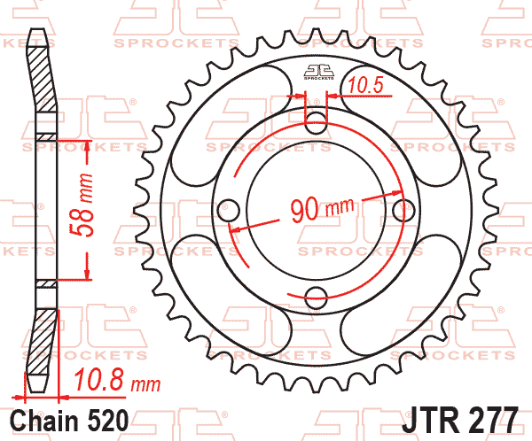REAR SPROCKET JTR277.41 JT 520