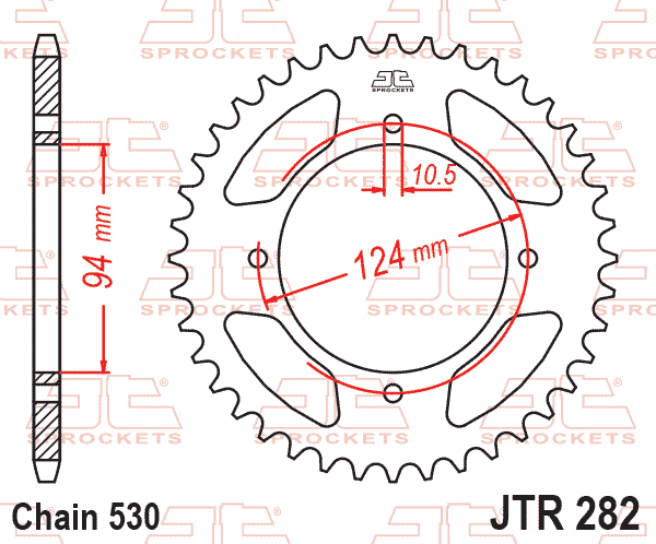 REAR SPROCKET JTR282.36 JT 530