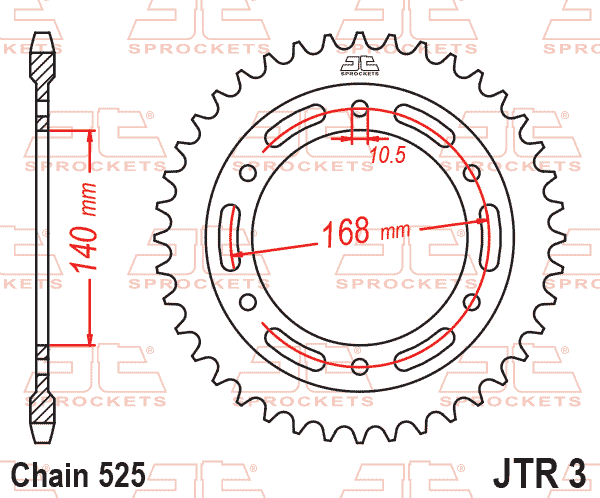 REAR SPROCKET JTR3.42 JT 525