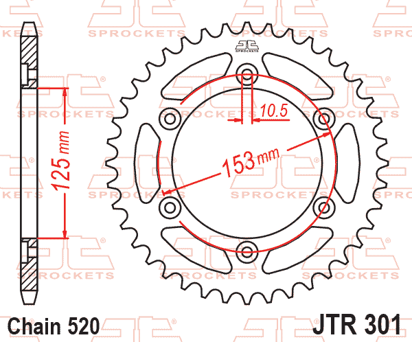REAR SPROCKET STEEL JTR301.48