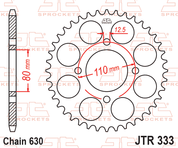 REAR SPROCKET JTR333.41 STEEL, HONDA ROAD JT