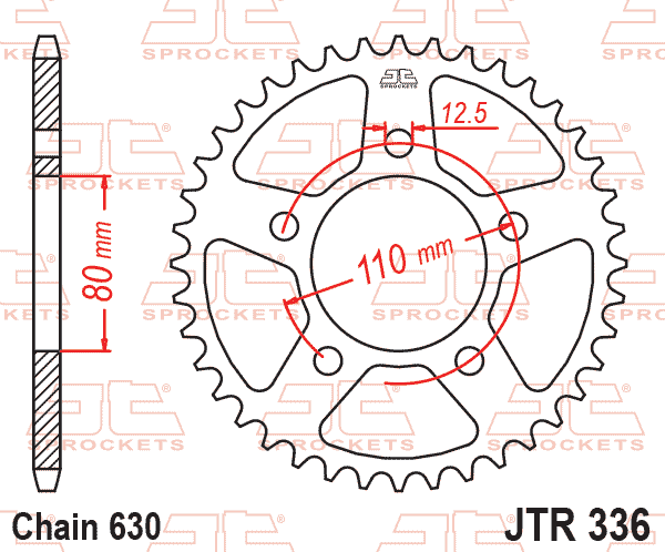 REAR SPROCKET JTR336.34 STEEL, HONDA ROAD JT