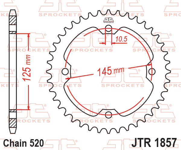 REAR SPROCKET JTR1857.45 STEEL SR1857-45