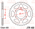 REAR SPROCKET JTR468.52 STEEL, HONDA ROAD JT