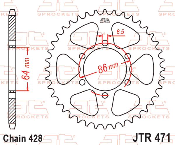 REAR SPROCKET JTR471.50 STEEL