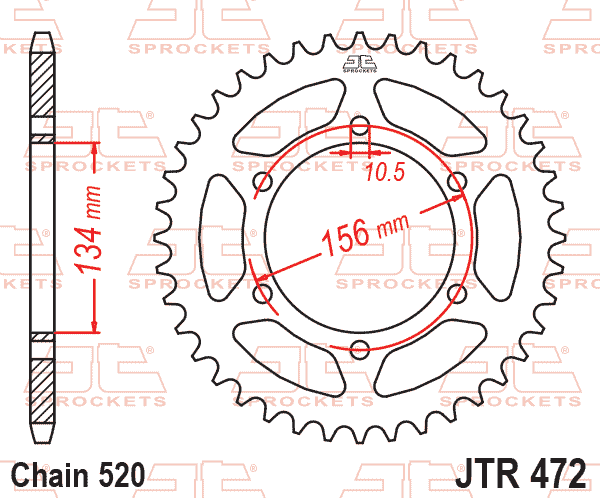 REAR SPROCKET JTR472.40 STEEL, HONDA ROAD JT