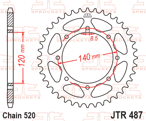 REAR SPROCKET JTR487.46 STEEL, HONDA ROAD JT