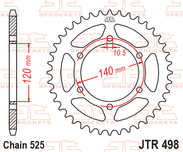 REAR SPROCKET JTR498.45 JT