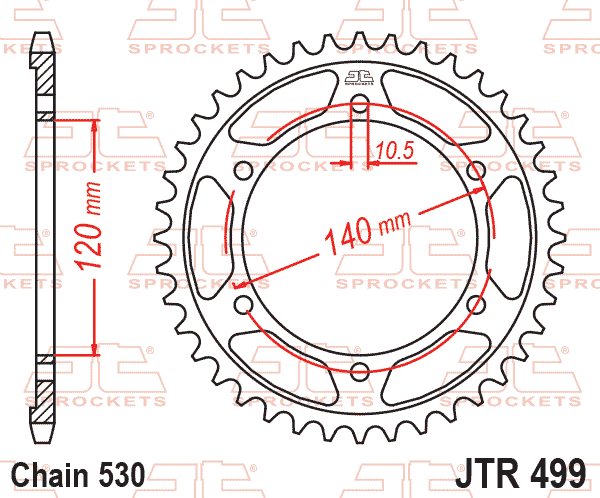 REAR SPROCKET JTR499.45 JT
