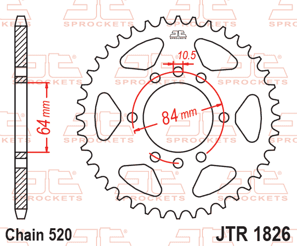 REAR SPROCKET JTR1826.44 JT SR1826-44