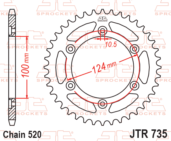 REAR SPROCKET STEEL JTR735.45