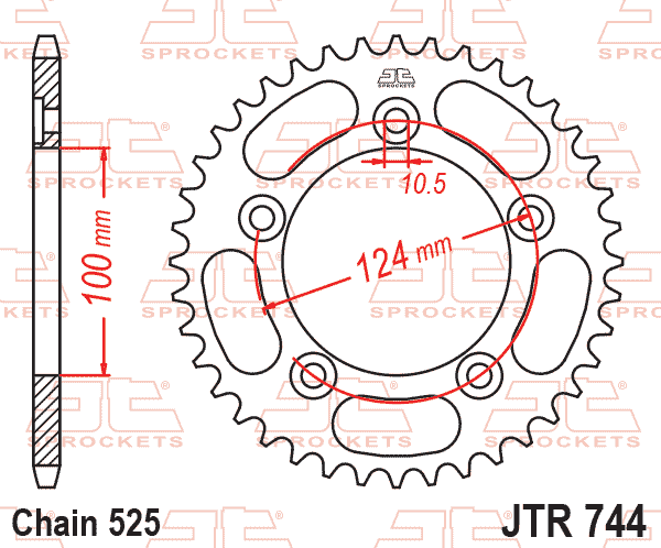 REAR SPROCKET JTR744.39 JT