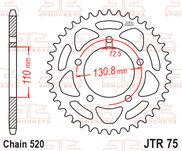 REAR SPROCKET STEEL JTR75.45, BMW 520 Chain Conversion