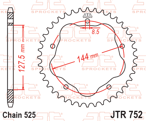 REAR SPROCKET STEEL JTR752.45BLK