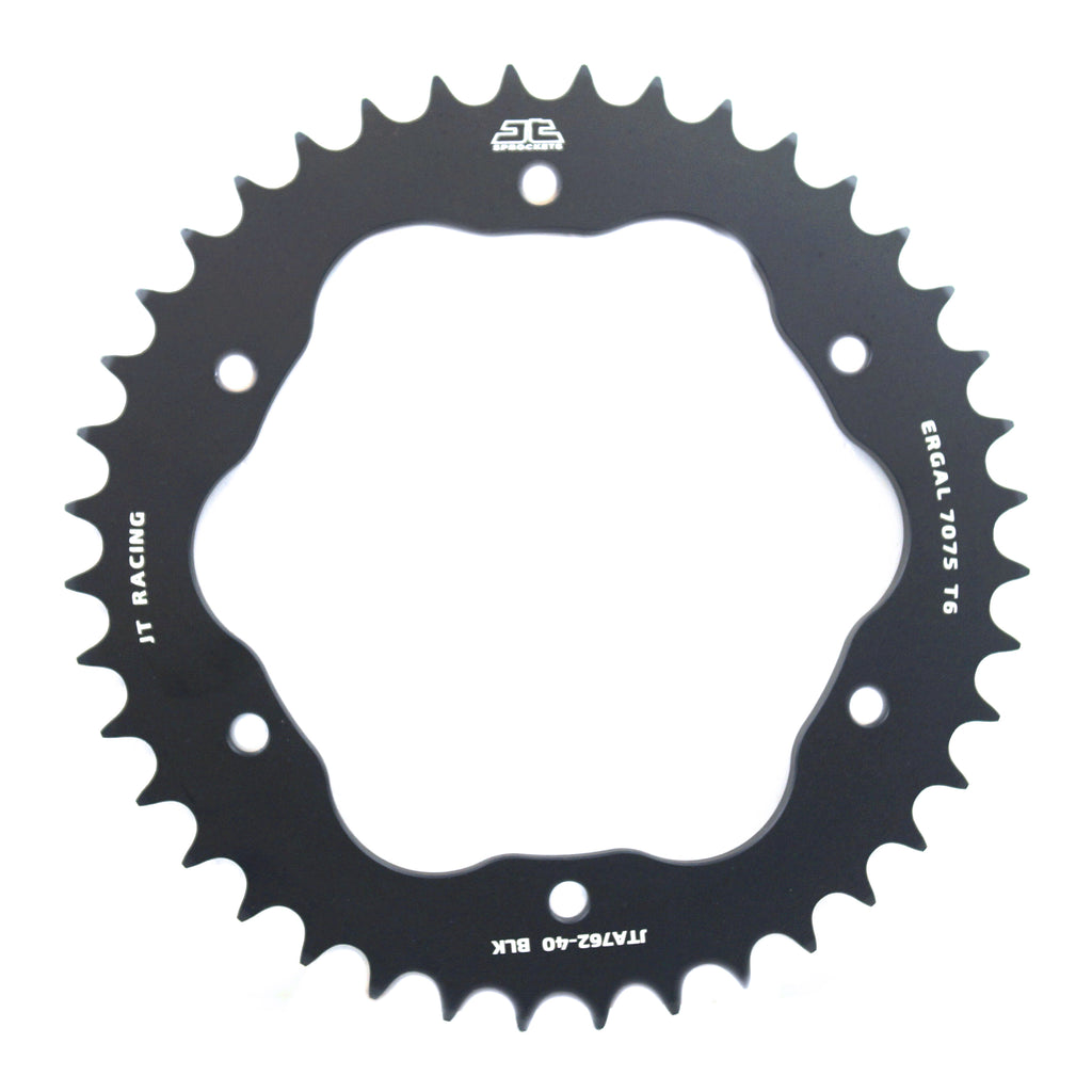 REAR SPROCKET ALLOY BLACK, JTA762.40BLK.7075-T6 Aluminium. DUCATI 520 Chain Conversion