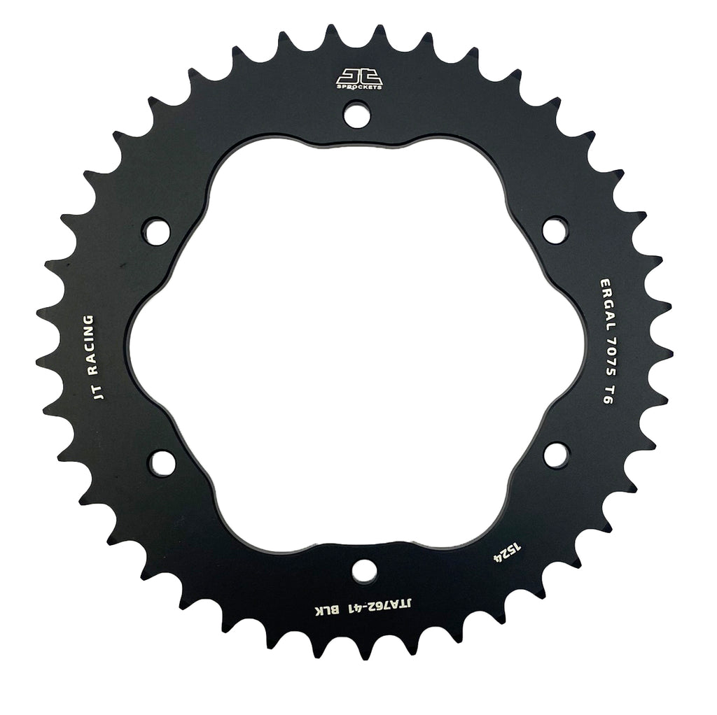 REAR SPROCKET ALLOY BLACK, JTA762.41BLK.7075-T6 Aluminium. DUCATI 520 Chain Conversion