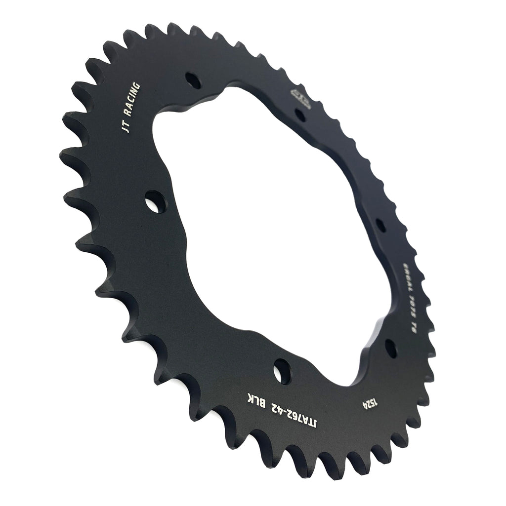 REAR SPROCKET ALLOY BLACK, JTA762.42BLK.7075-T6 Aluminium. DUCATI 520 Chain Conversion