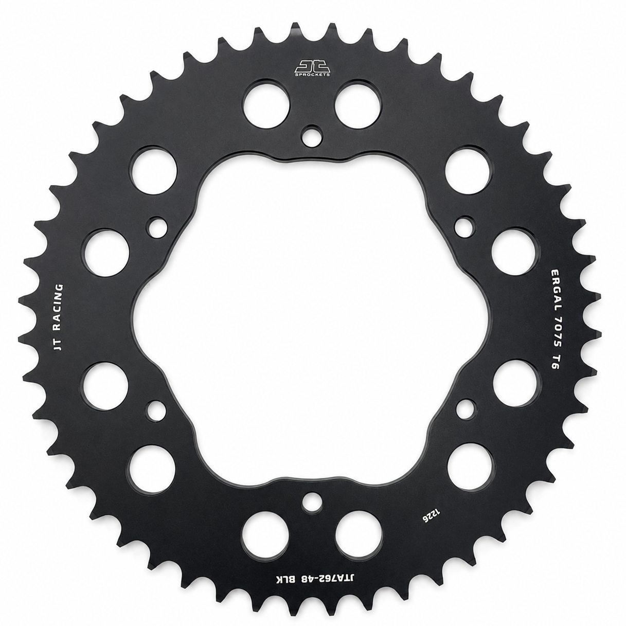 REAR SPROCKET ALLOY BLACK, JTA762.48BLK.7075-T6 Aluminium. DUCATI 520 Chain Conversion