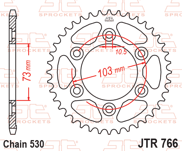 REAR SPROCKET JTR766.43 STEEL, ROAD