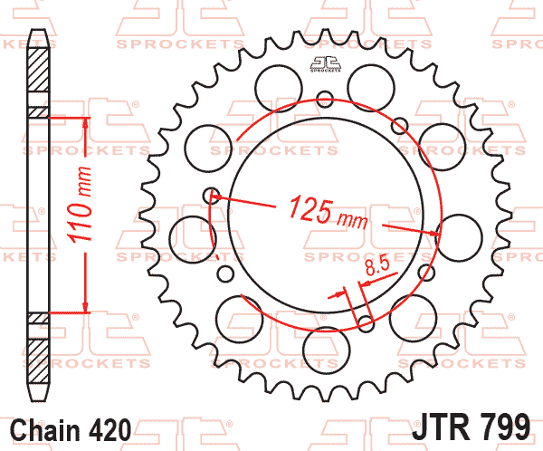 REAR SPROCKET JTR799.50 JT 420
