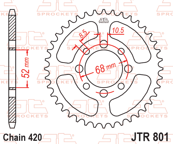 REAR SPROCKET JTR801.38 JT 420