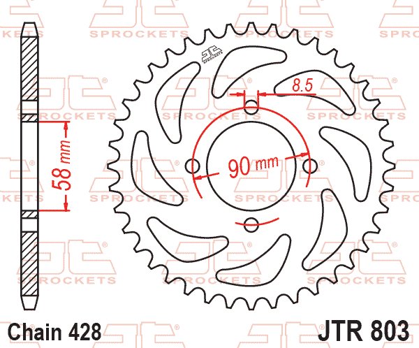 REAR SPROCKET JTR803.45 STEEL