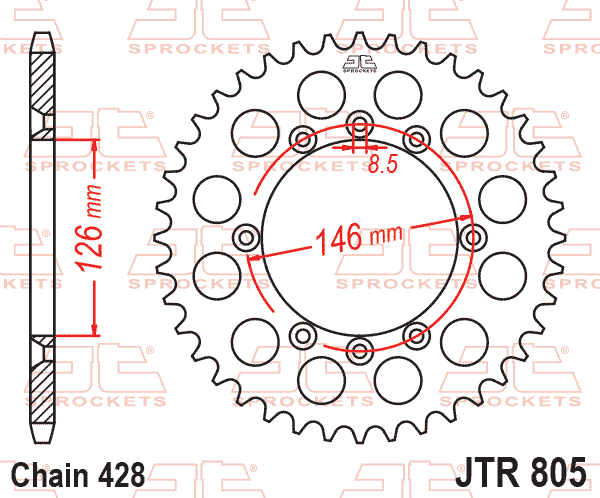 REAR SPROCKET JTR805.50 JT 428