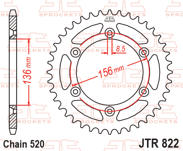REAR SPROCKET STEEL JTR822.46