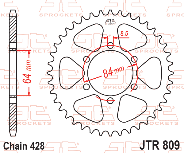 REAR SPROCKET JTR809.53 JT 428