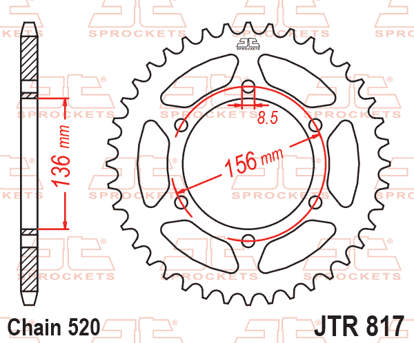 REAR SPROCKET STEEL JTR817.46